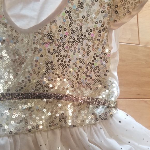 Justice Tulle Dress White and Gold - Picture 3 of 7